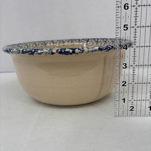 Storie Pottery Mixing Serving Bowl Blue Barn Cabin Marshall TX Stoneware 9.5 In - Picture 10 of 10